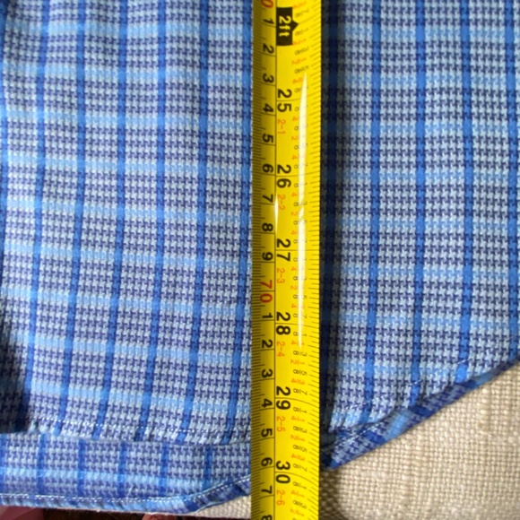 Robert Graham Mens Cotton Blue Plaid Long Sleeve Lightweight Casual Shirt- Sz-L - Picture 13 of 15